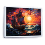 Pirate boat amidst Legacy I - Boat Sailing Canvas Wall Art