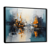 Moonlight sailboat collage horizon I - Boat Sailing Canvas Wall Art
