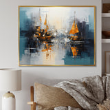 Moonlight sailboat collage horizon I - Boat Sailing Canvas Wall Art