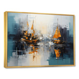 Moonlight sailboat collage horizon I - Boat Sailing Canvas Wall Art