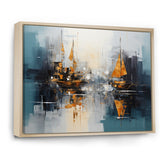Moonlight sailboat collage horizon I - Boat Sailing Canvas Wall Art
