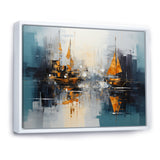 Moonlight sailboat collage horizon I - Boat Sailing Canvas Wall Art