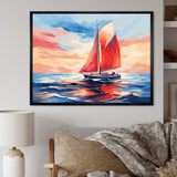 Sunset Sailing boat I - Boat Sailing Canvas Wall Art