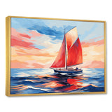 Sunset Sailing boat I - Boat Sailing Canvas Wall Art