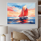 Sunset Sailing boat I - Boat Sailing Canvas Wall Art