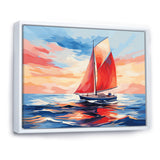 Sunset Sailing boat I - Boat Sailing Canvas Wall Art
