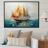 Moonlight sailboat horizon I - Boat Sailing Canvas Wall Art