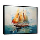 Moonlight sailboat horizon I - Boat Sailing Canvas Wall Art