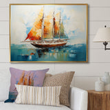 Moonlight sailboat horizon I - Boat Sailing Canvas Wall Art