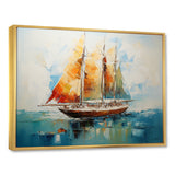 Moonlight sailboat horizon I - Boat Sailing Canvas Wall Art