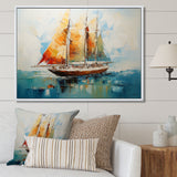 Moonlight sailboat horizon I - Boat Sailing Canvas Wall Art