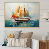 Moonlight sailboat horizon I - Boat Sailing Canvas Wall Art