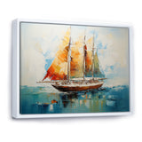 Moonlight sailboat horizon I - Boat Sailing Canvas Wall Art