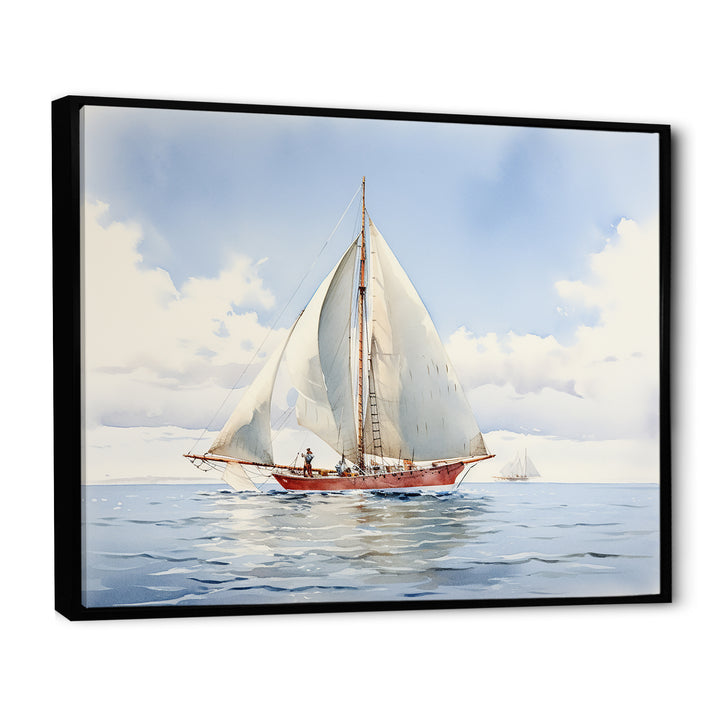Seafaring Symphony Sailboat Serenity - Boat Sailing Canvas Wall Art