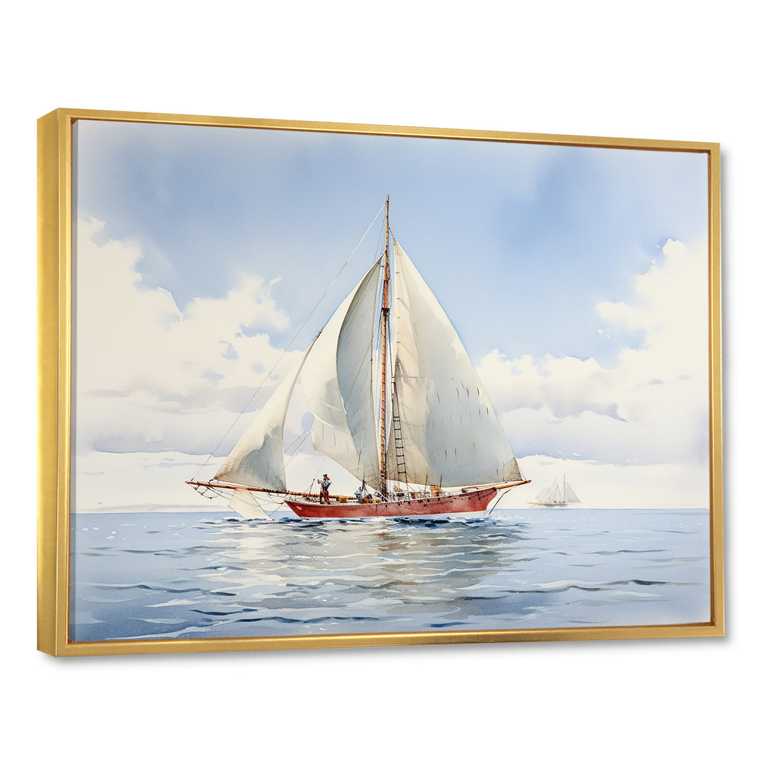 Seafaring Symphony Sailboat Serenity - Boat Sailing Canvas Wall Art