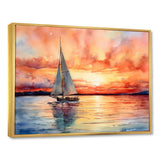Pastel colors sailboat sunset V - Boat Sailing Canvas Wall Art