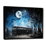 Moonlight urban bus - Bus Canvas Wall Art