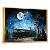 Moonlight urban bus - Bus Canvas Wall Art