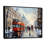 London urban red bus in UK - Bus Canvas Wall Art