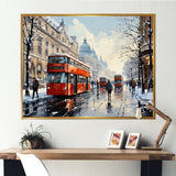 London urban red bus in UK - Bus Canvas Wall Art