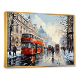 London urban red bus in UK - Bus Canvas Wall Art
