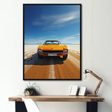Yellow American muscle Car speedway - Car Muscle Car Canvas Wall Art