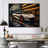 Orange and beige Exotic sportcar showcase - Transportation Canvas Wall Art