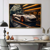 Orange and beige Exotic sportcar showcase - Transportation Canvas Wall Art