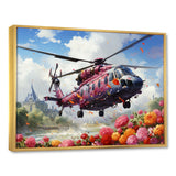 Helicopter springtime flowers horizon - Helicopter Canvas Wall Art