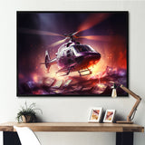 Wealthy Helicopter over Money - Helicopter Canvas Wall Art