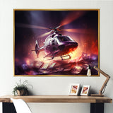 Wealthy Helicopter over Money - Helicopter Canvas Wall Art