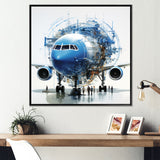 Air plane macro blueprint - Plane Canvas Wall Art