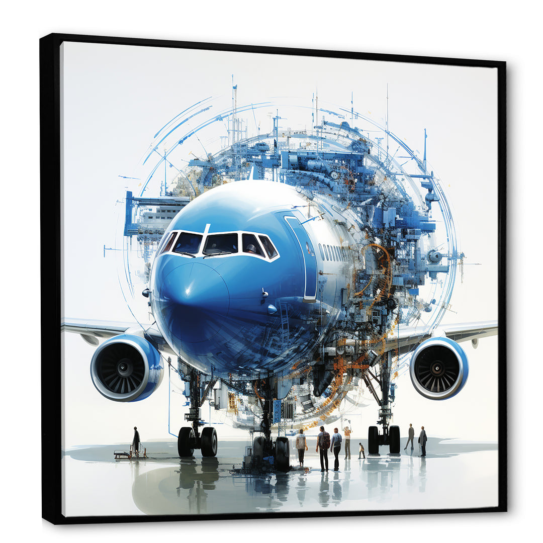 Air plane macro blueprint - Plane Canvas Wall Art