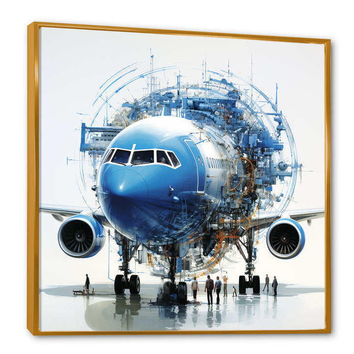 Air plane macro blueprint - Plane Canvas Wall Art