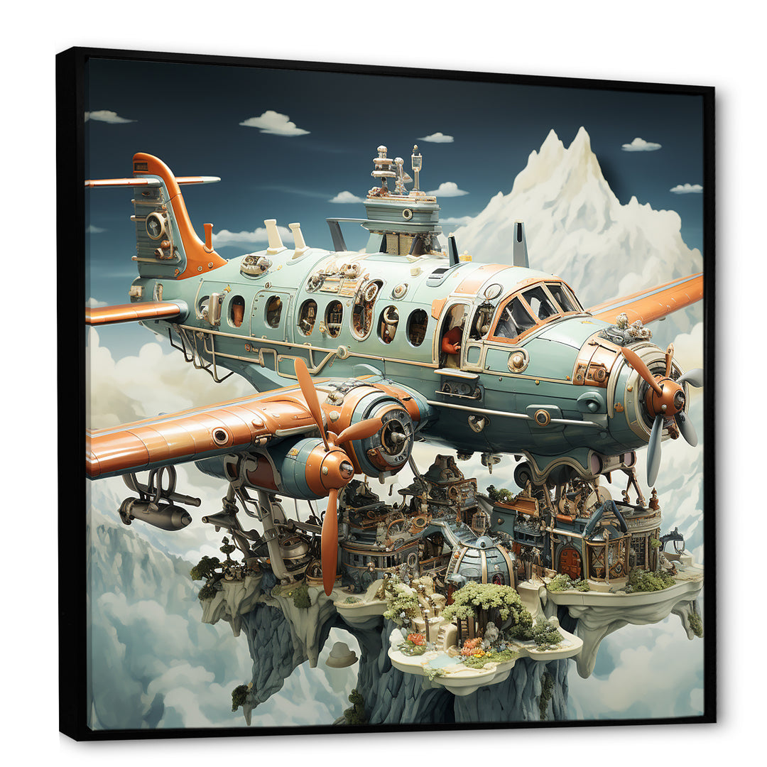 Surreal Plane in the jungle - Plane Canvas Wall Art