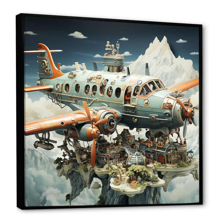 Surreal Plane in the jungle - Plane Canvas Wall Art