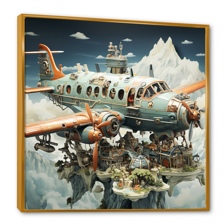 Surreal Plane in the jungle - Plane Canvas Wall Art