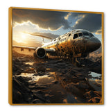 Orange crashed Plane in the jungle - Plane Canvas Wall Art