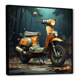 Orange Scotter on the streets - Scooter Canvas Wall Art