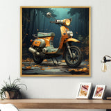 Orange Scotter on the streets - Scooter Canvas Wall Art