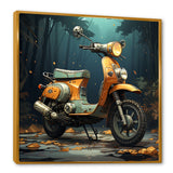 Orange Scotter on the streets - Scooter Canvas Wall Art