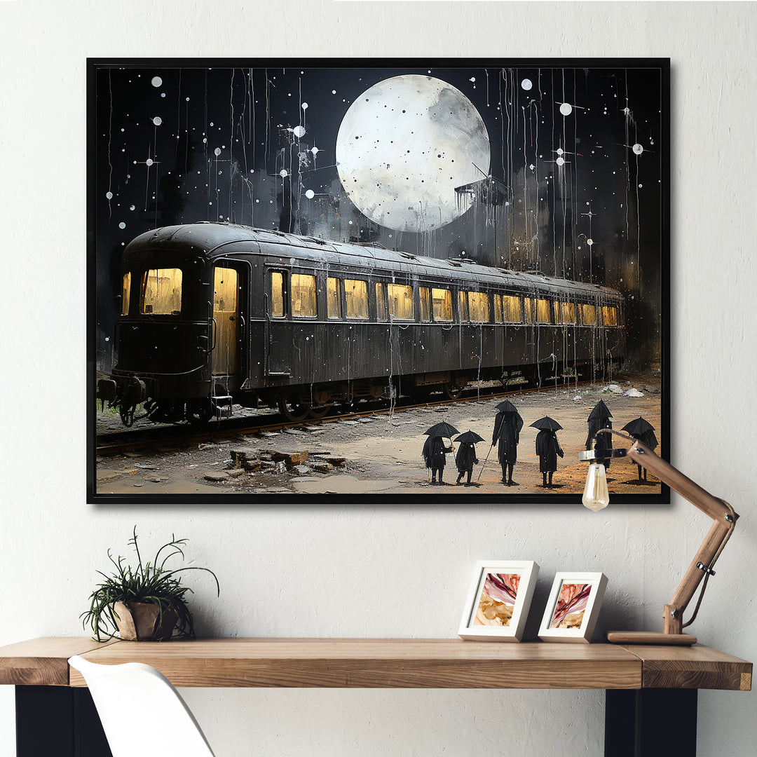 Black Union train station I - Transportation Train Canvas Wall Art