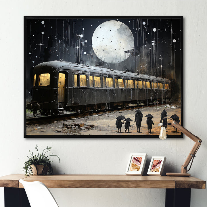 Black Union train station I - Transportation Train Canvas Wall Art