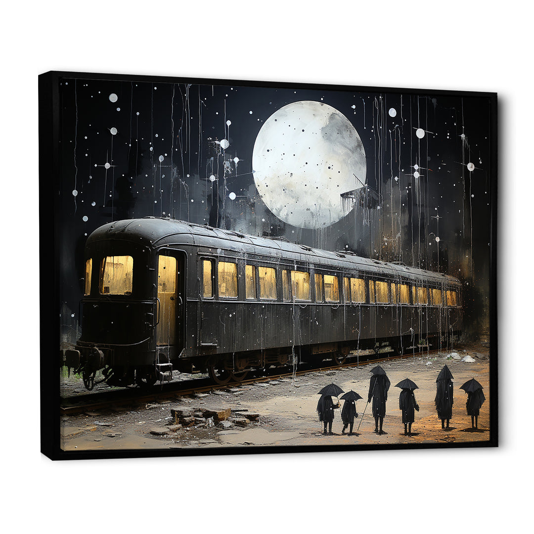 Black Union train station I - Transportation Train Canvas Wall Art
