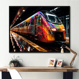 Colorful graffiti Train Journey - Transportation Train Canvas Wall Art