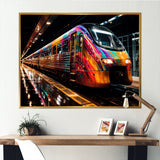 Colorful graffiti Train Journey - Transportation Train Canvas Wall Art