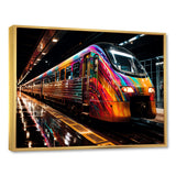 Colorful graffiti Train Journey - Transportation Train Canvas Wall Art