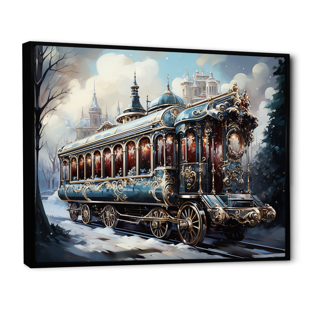 Christmas Train Journey I - Transportation Train Canvas Wall Art