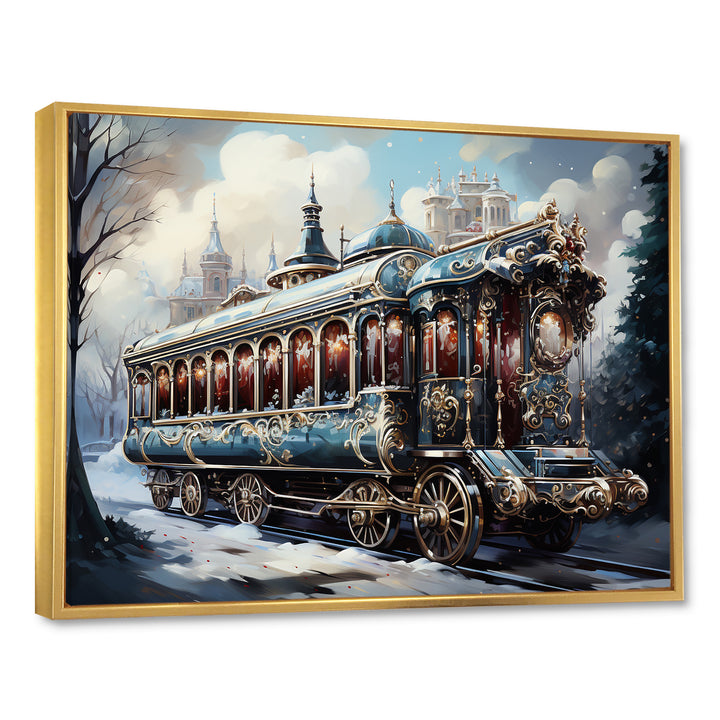 Christmas Train Journey I - Transportation Train Canvas Wall Art