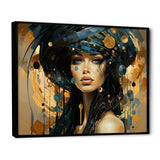 Woman in blue woman in the 50s - Fashion Canvas Wall Art